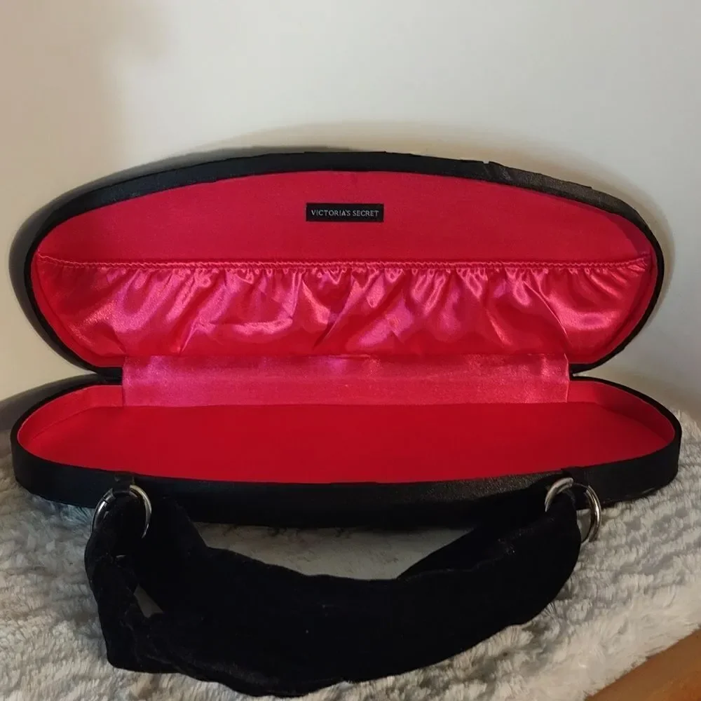 Victoria's Secret Black Satin Clutch